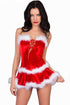 Sexy 3pcs Maribou Trim Santa Christmas Costume